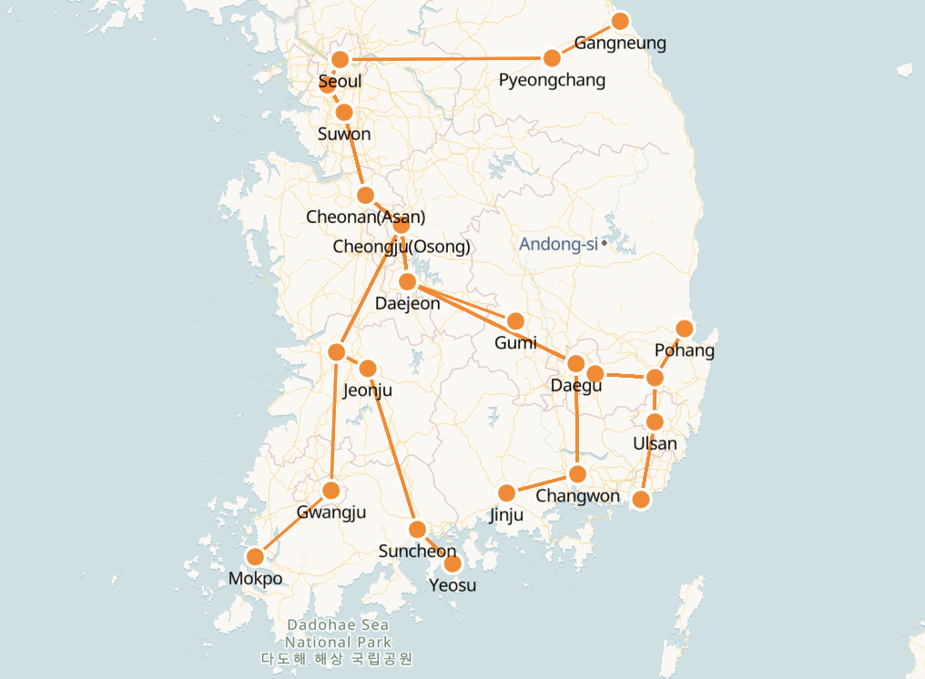 Korea Rail Map