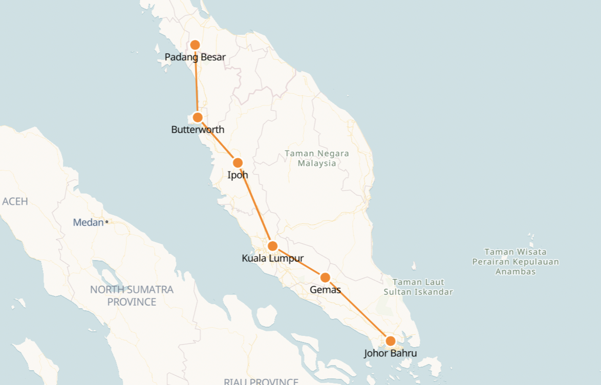 Malaysia Rail Map
